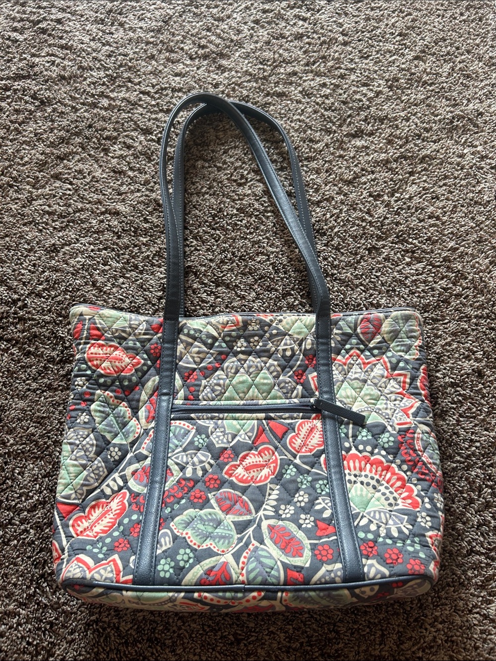 Quilted Floral Vera Bradley Tote Bag in Multi-Color